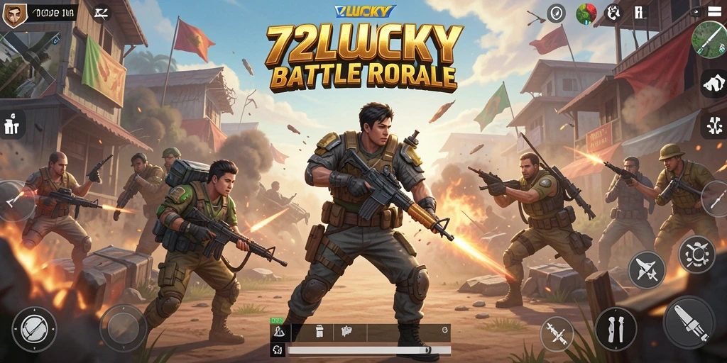 Tangkapan layar utama menampilkan pertempuran epik di arena Battle Royale.