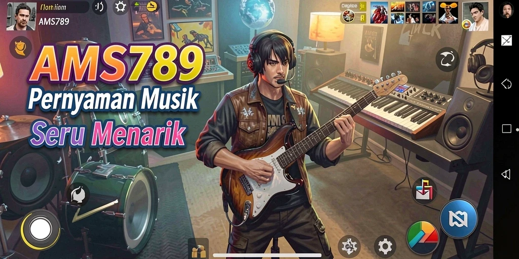Tampilan gameplay seru AMS789 dengan berbagai lagu menarik.