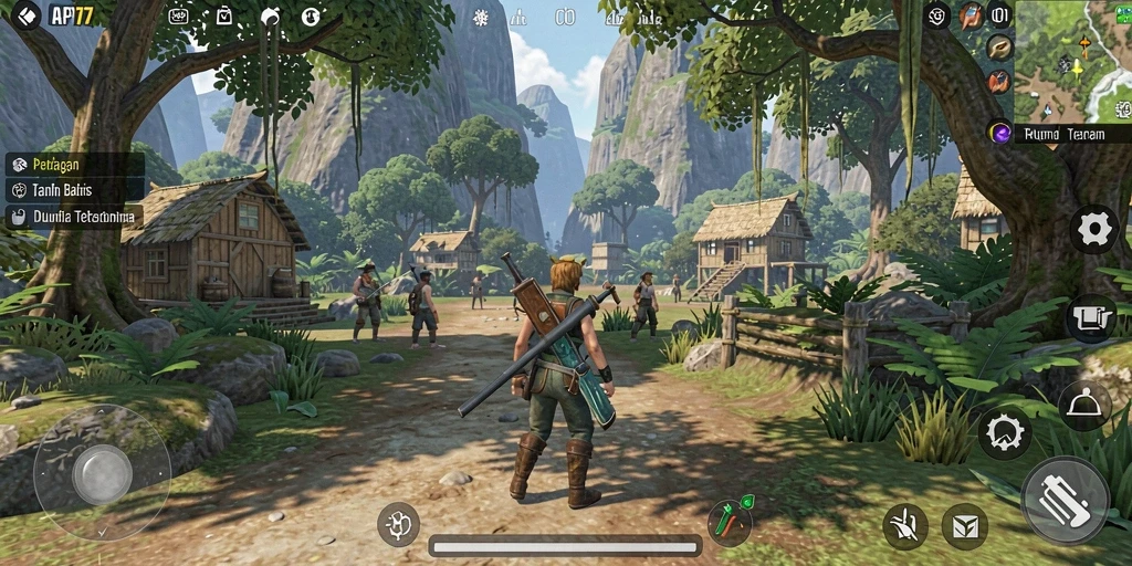 Tampilan gameplay API77 yang mencakup dunia terbuka yang luas dan penuh petualangan.