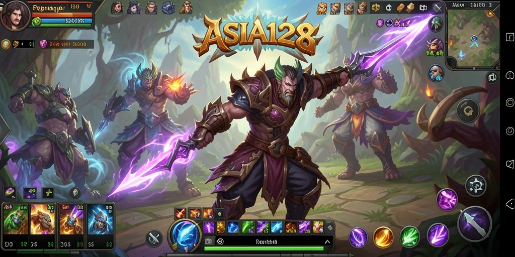 Screenshot utama ASIA128 menunjukkan aksi duel yang intens dalam gameplay ARPG.