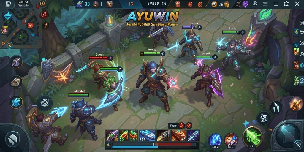 Gameplay seru AYUWIN dengan pertarungan dinamis di arena MOBA.