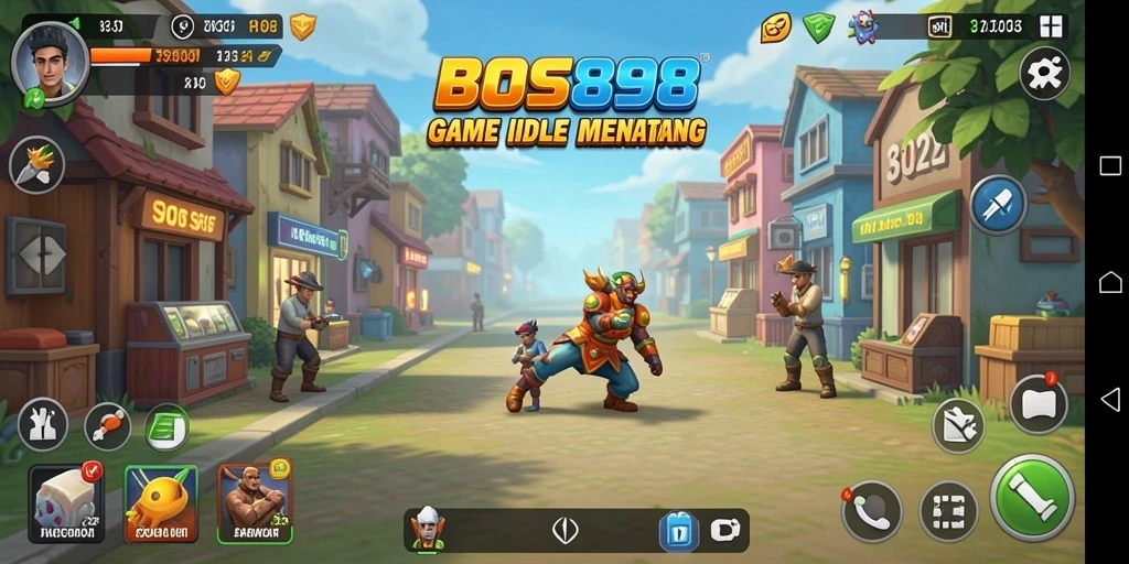 Screenshot menunjukkan aksi menarik dalam gameplay Idle BOS898.