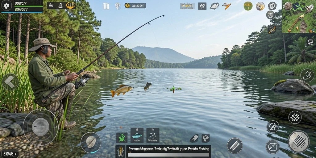 Screenshot BOWO77 menampilkan aksi memancing yang seru dan mendebarkan.