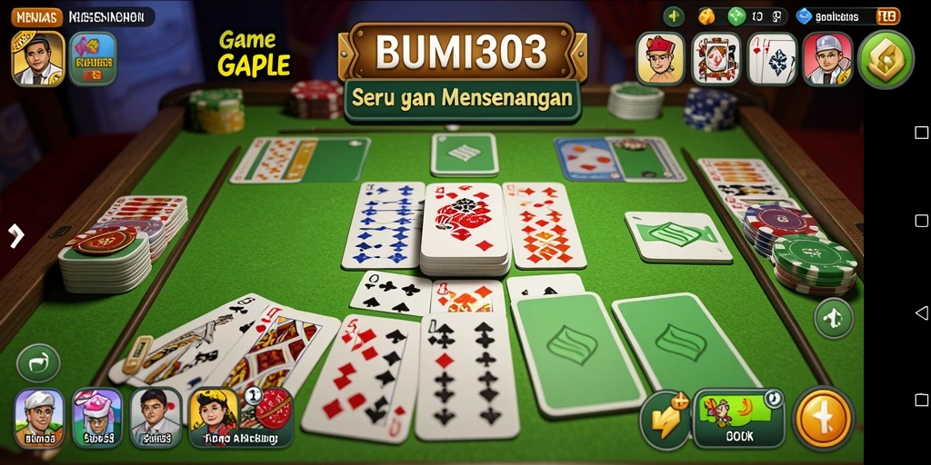 Tampilan gameplay seru BUMI303 dalam permainan Gaple.