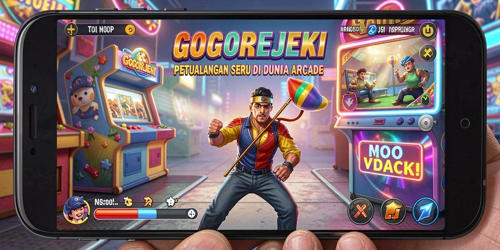 Tampilan gameplay seru GOGOREJEKI yang penuh warna dan tantangan.