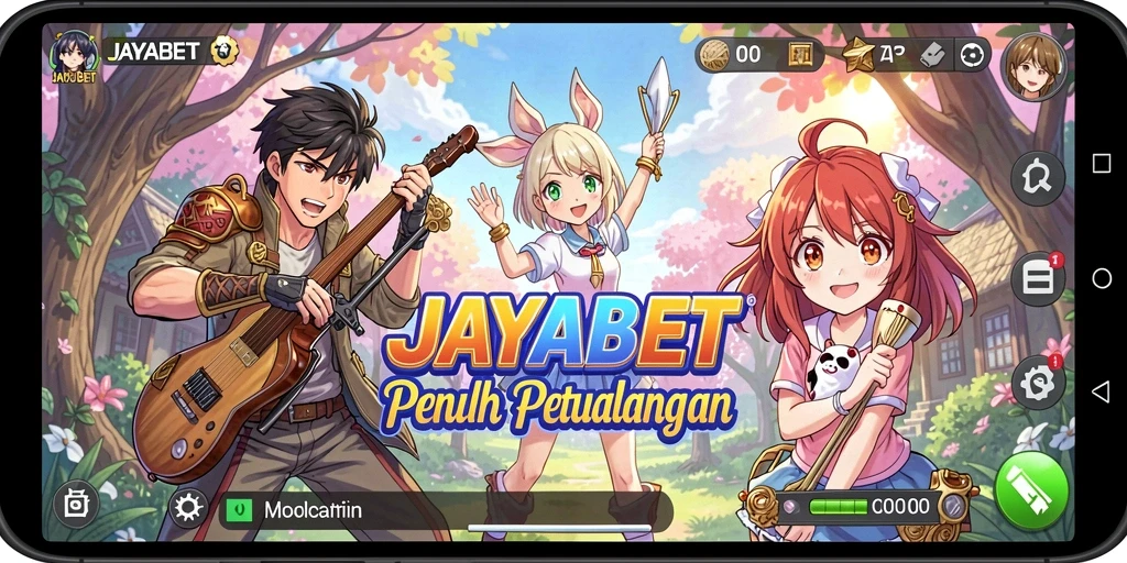 Screenshot gameplay JAYABET menampilkan aksi seru dengan karakter anime.