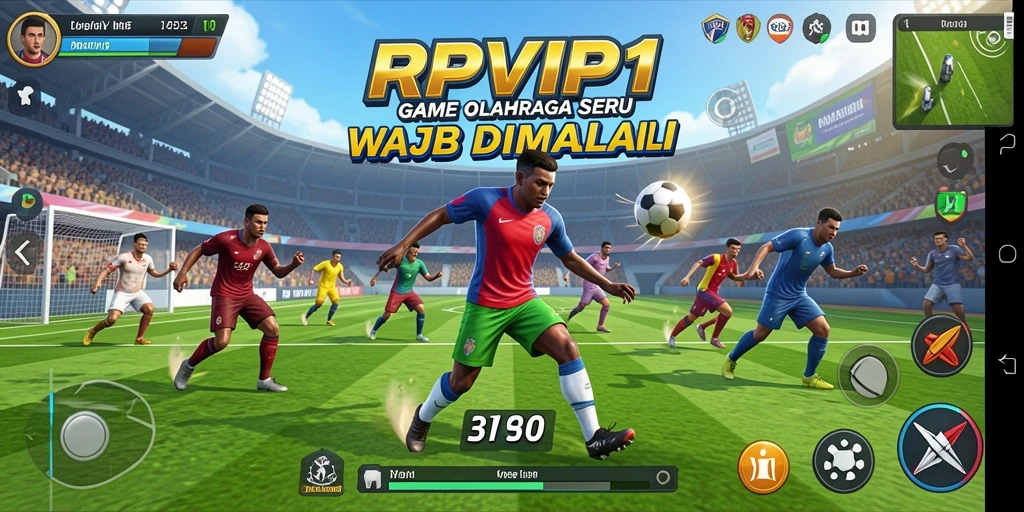 Tampilan gameplay RPVIP1 yang penuh aksi dalam pertandingan olahraga.