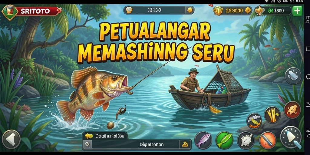 Screenshot gameplay SRITOTO yang menampilkan keseruan memancing.