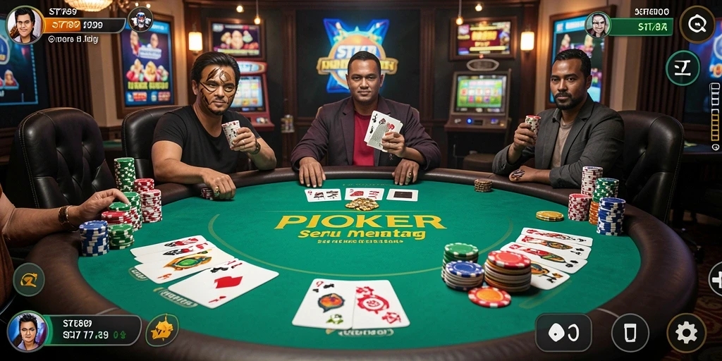 Tampilan gameplay Poker yang menarik dan menantang di ST789.