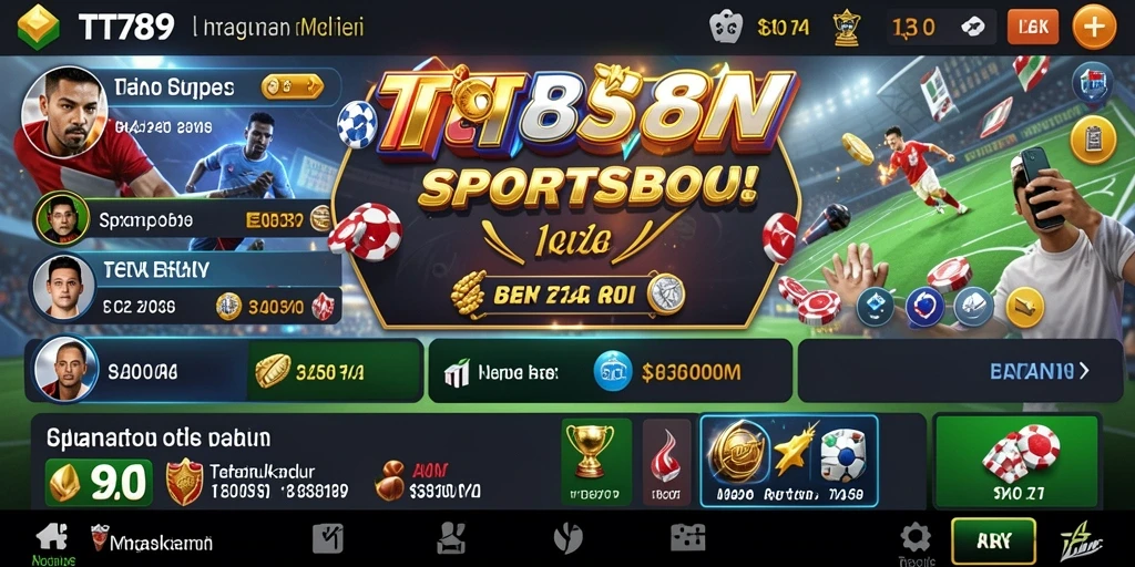 Tampilan permainan Sportsbook di aplikasi TT789 yang menarik dan interaktif.